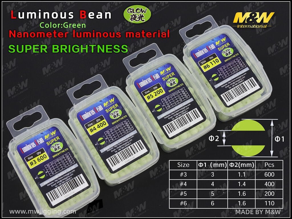 M&W Luminous Bean Fosforlu Boncuk