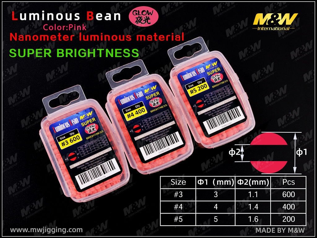M&W Luminous Bean Fosforlu Boncuk 3 - Pembe